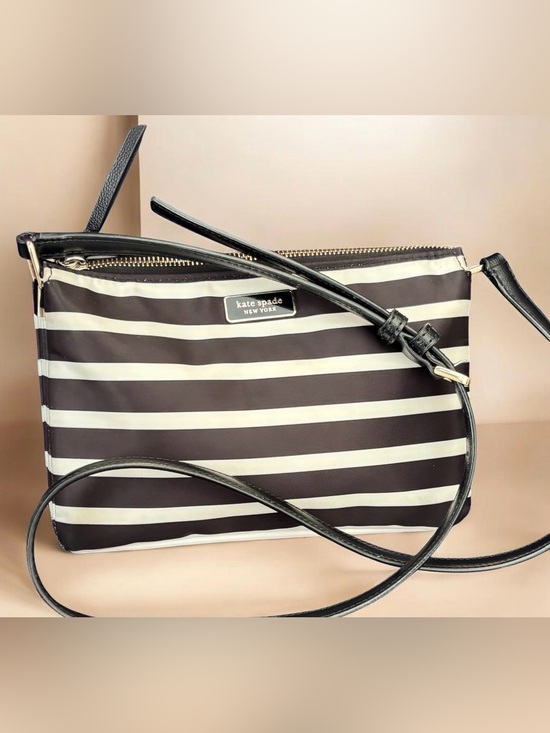 kate spade Handbags - kate spade Black and White Striped Crossbody Bag